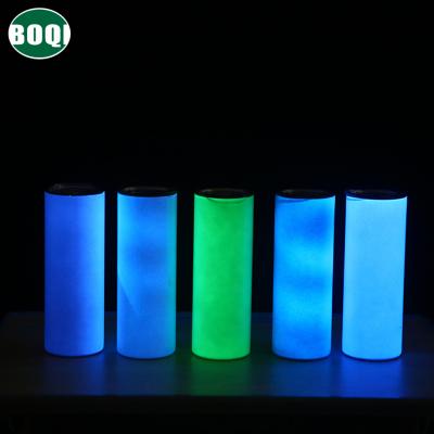 China Stainless Steel 20 oz Sustainable Wholesale Lean Straight Double Wall Tumbler Fluorescent Light Glow in Dark Tumbler for sale