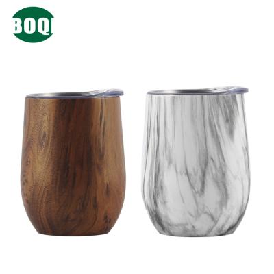 China BOQI Sustainable Sublimation / Customize 12oz Sip Cup Stainless Steel Wine Beer Coffee Mug Double U Shaped Egg Cup Tumbler With Lids for sale