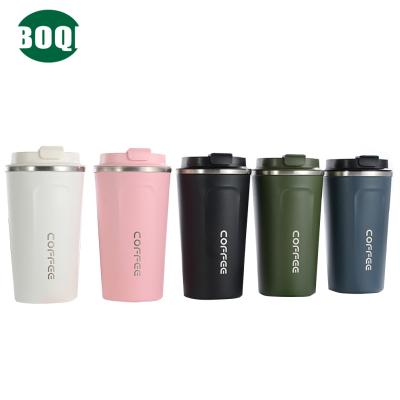 China BOQI 380ml 510ml Reusable Reusable Stainless Steel Vacuum Travel Coffee Mug Double Wall Insulated Coffee Cup Insulated Tumbler for sale