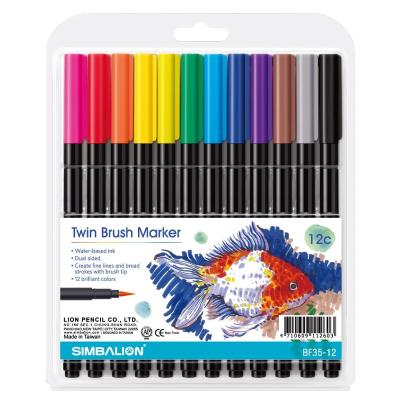 China (Double tip) TWIN BRUSH PEN - 12 COLORS BF35-12 for sale