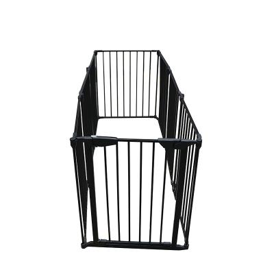 China Breathable Collapsible Steel Dog Kennel Run Barrier For Dog Playpen Indoor Safe Portable Gate for sale