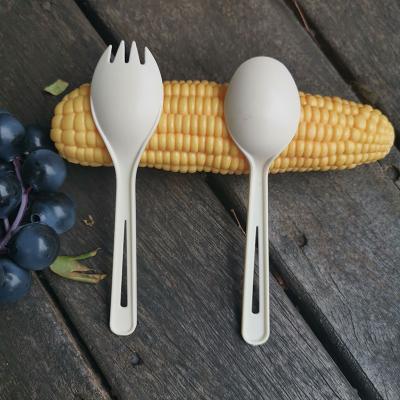 China Disposable Disposable Compostable Spoon And Fork Knife Disposable Cutlery Set Cornstarch for sale