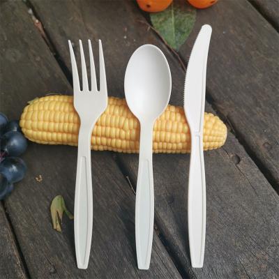 China Disposable Cornstarch Fork And Knife Sets Disposable Tableware Disposable PP Plastic Cutlery for sale