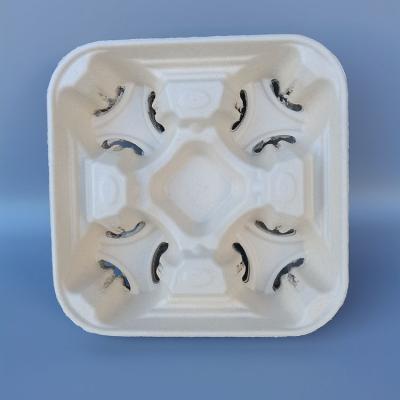 China Factory Selling Biodegradable China Popular Coffee Take Away Bmaboo Tray Set For Coffee Serving for sale