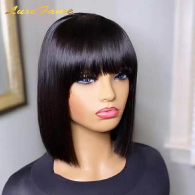 China Curly Curly Wholesale Bangbob Hair Wig,Cuticle Aligned Vietnamese Human Short Bob Wig,Straight Curly Wave Bob Wig Virgin Hair Vendor for sale