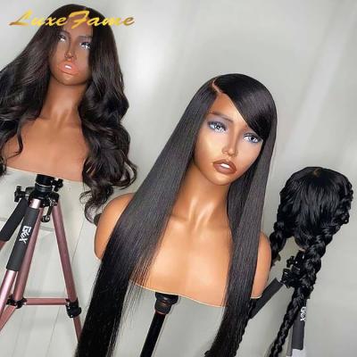 China Low Silk Straight Mink Virgin Single Knot Hairline Lace Wig, Raw Indian Remy Lace Wig, Swiss Straight Full Lace Hd Unprossed Wig for sale