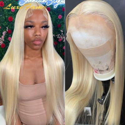 China Guangzhou Silky Straight Full Wave Blonde 613 Lace Wig,Lace Front Wig,Full Hd Glueless Lace Front Human Hair 613 Swiss Blonde 13x4 13x6 Hd Transparent Wig for sale