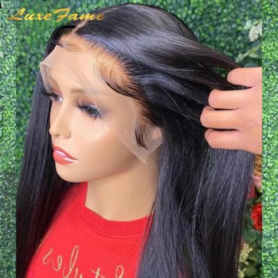 China Cheap Straight Preplucked Hd Transparent Lace Frontal Wig, 100% Virgin Hair Hd Straight Lace Wig, 13x4 Straight Lace Front Wig Human Hair for sale