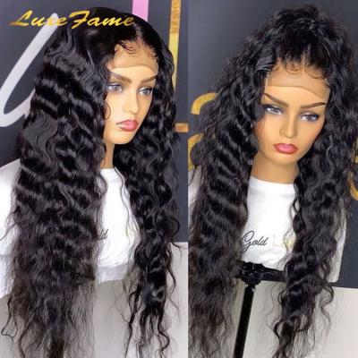 China Cheap 100% Virgin Deep Wave Mink Brazilian Hair Wig, Grade 12a Brazilian Curly Hair Wig, Raw Curly Indian Hair Wig for sale