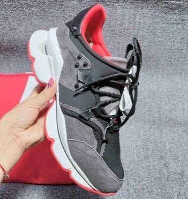 China Fashion Famous Men's Fashion Trend Brand Part Of Suede Rivet Upper Red Bottom Sport Shoes for sale