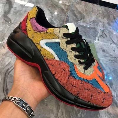 China Fashion Trend Wholesale Multicolor Rhyton Men's Brand Designer Sneaker Print Luxury Shoes For Woman for sale