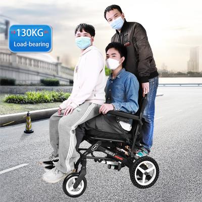 China World's Lightest Brushless Wheelchair Powerful And Lightweight Lithium Battery Motor Power Portable Folding Electric Wheelchair for sale