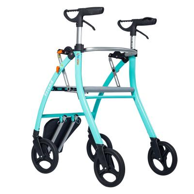 China Portable & collapsible & Lightweight Lightweight Folding Aluminum Alloy 4 Wheels Walker Walking Rollator For Disabled/Elderly for sale