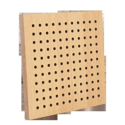 China Highly Effective Sound Absorption Sound Insulation Panel Factory Sound Insulation Ceiling Materials Fireproof Perforated Wooden Acoustic Panels for sale