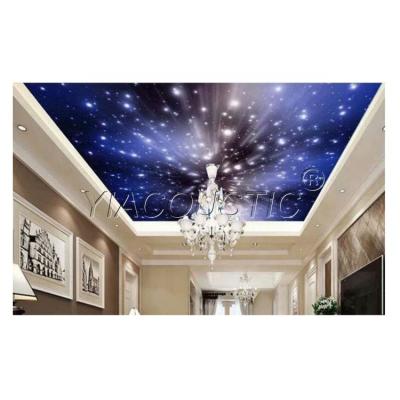 China New Fine Workmanship DIY Pattern RGB/White Light Polyester Fiber Optic Star Ceiling False Ceiling Panel/Tile For Decoration for sale