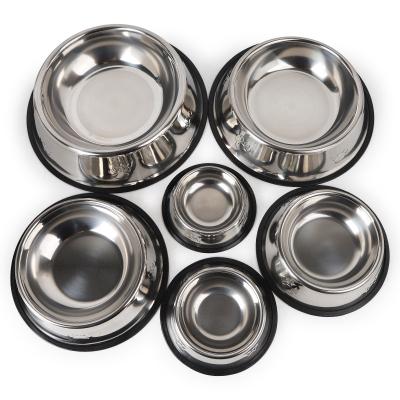 China Sustainable Pet Supplies Dog Bowl Footprint , Stainless Steel Non-Slip Rubber Bottom Pet Bowl for sale