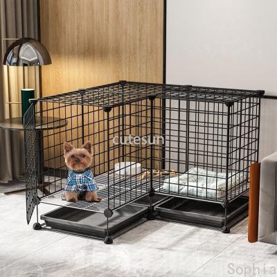 China Viable Dog Teddy Dog Cage Cat Fence Cat Rabbit DIY Combination Iron Pet Cage Cage for sale