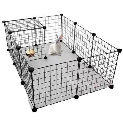 China Indoor Travel DIY Combination Metal Dog Playpen Iron Net Fence For Pet Rabbit Playing Diy Dog Cat Fence for sale