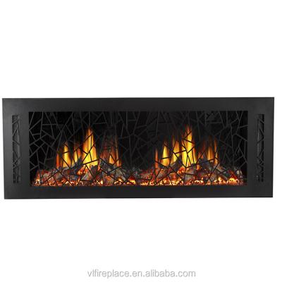 China 2020 New Technology 64 Inch Wall Light 2020 New Technology LED Video Game Flame Inserted Electric Fireplace With Heater And Simulated Crackling Burning Sound for sale