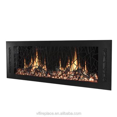 China Video Gaming Flame and Led Lightweight Awesome realistic video flame 64 inches that intermittently produce crackling sound and spark like a real wood fire electric fireplace for sale