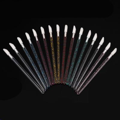 China Lips Wholesale Solid Crystal Rod Nylon Wool Makeup Disposable Lip Brushes for sale