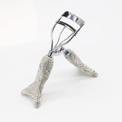 China HEATING Beauty Widely Used Makeup Tools Diamond-studded Handle Mermaid Eyelash Curler for sale