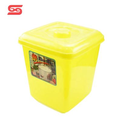 China 20kg plastic freshness preservation household kitchen eco seal rice storage container with wheels for sale