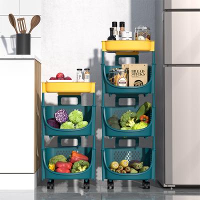 China Viable Multi-Function Wholesale Kitchen Sundries Plastic 4 Layers Shelf Storage Rack Shelves for sale