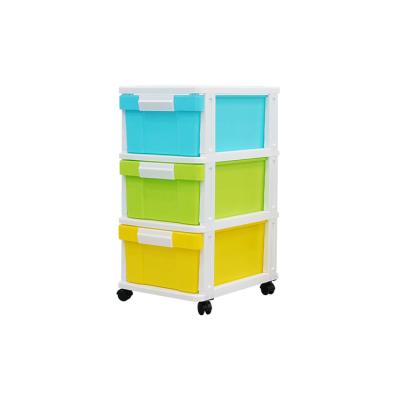 China Fashion Baby 3 Layer Drawers Long Term Use Plastic Clothes Storage Cabinet With Save Space for sale