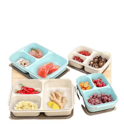 China 3 Compartment Microwavable Plastic Square Food Storage Container Bpa Free For Kids for sale