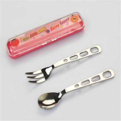 China Viable School Outdoor Cutlery Stainless Steel Kids Spoon Fork Set For Sale for sale