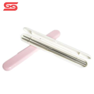 China Viable High Quality Food Grade Travel School Plastic Portable Chopsticks For Kids for sale