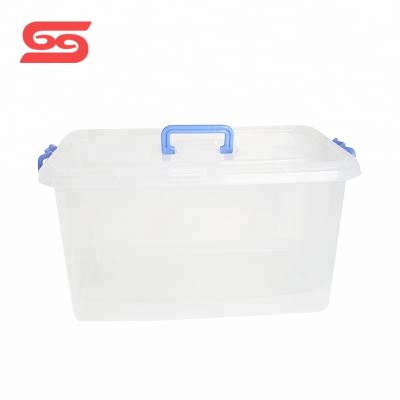 China Large Size Plastic Sundries Tool Clothes Food Container 35L Bins Storage Boxes With Handle for sale