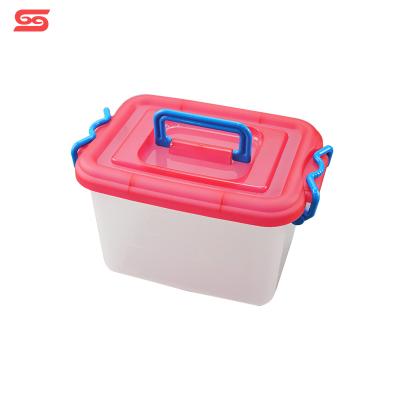 China Large Viable Clear Kids Plastic Container Stackable Storage Box With Handle for sale