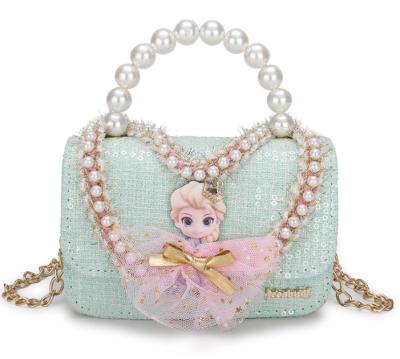 China Fashion New Heart Shaped Children Bead Cross - Body Bag Cute Baby Princess Mini Shoulder Chain Bag For Children for sale