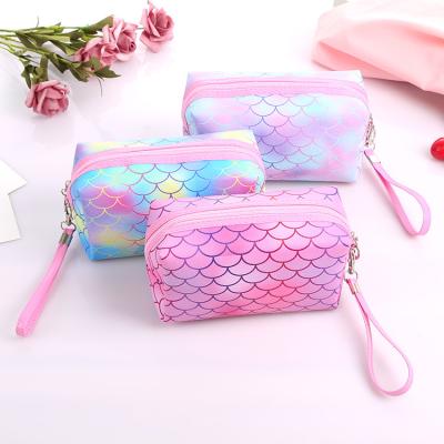 China Travel Leather Colorful Cosmetic Waterproof Fashion Print PU Bag Storage Bag Makeup Wash Travel for sale