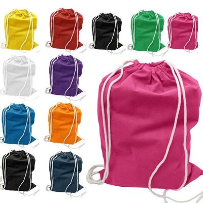 China Customized Standard Handled Recycled Cotton Silk Screen Printing Drawstring Bags for sale