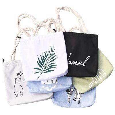 China Cute Simple Reusable Eco-Friendly Reusable Handbag Carrier Eco Friendly Cotton Canvas Cotton Canvas Handled Shopping Tote Bags for sale