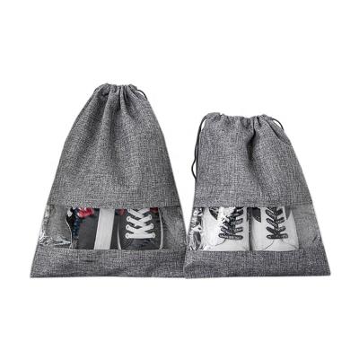 China Travel Recyclable Wholesale Clothes Drawstring Cotton Dustproof Canvas Shoe Bag For Men for sale