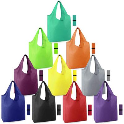 China Environmentally Friendly Promotional Colorful Waterproof Reusable Polyester Collapsible Tote Bag for sale