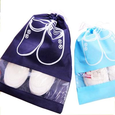 China Recyclable high quality cheap custom logo drawstring waterproof shoe dust bag for travel for sale