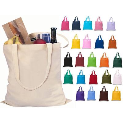 China Eco - Friendly Reusable Foldable 100 % Cotton Handled Cotton Fabric Shopping Bag for sale