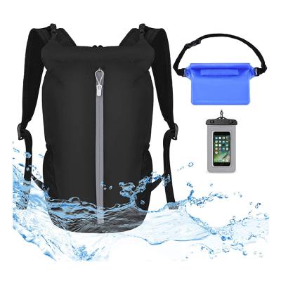 China Lightweight Floating Dry Bag Waterproof Waterproof Bag Backpack 20L With Adjustable Shoulder Strap For Beach Swimming Kayaking Black for sale