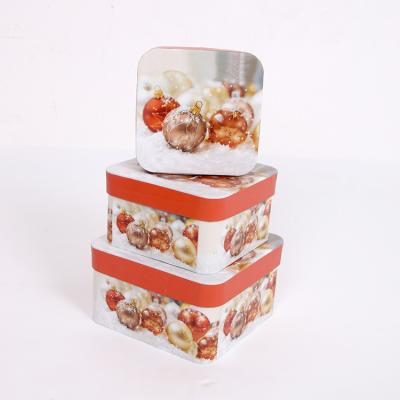 China Handmade 3374 Modern New Design Christmas Gift Box Set 3 Pcs With Round Corner for sale