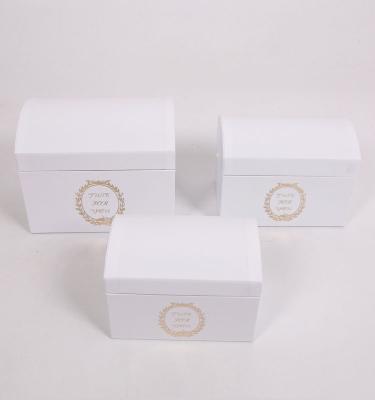 China 3011 White Rigid Cardboard Gift Box Handmade Packaging Treasure Chest Gift Boxes for sale