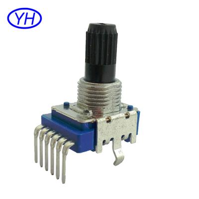 China 6 axis audio horizontal pins a103k b103k insulation film supplier golden linear rotary 11MM potentiometer for sale