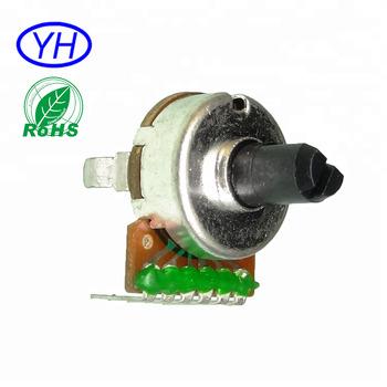 China Factory 16mm long ohm 50K stereo band axis volume control carbon film resistor potentiometer R1616G-XD1- for sale