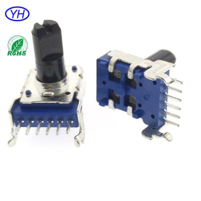 China Audio Hot Sale 6 Pin B103 10K 50k 100k With Isolated Shaft 11mm Horizontal Potentiometer For Audio for sale