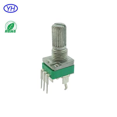 China Free Samples 9mm 1k 10k 20k 50k 100K Linear Carbon Film Rotary Ohm Potentiometer With Vertical PCB Mount For Audio R0913N-XD2-B10K for sale