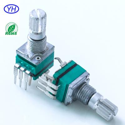 China Audio Free Samples Customized 9mm Vertical Rotary Potentiometers 1k 5k 10k 20k 50k 100k With Push On Switch for sale